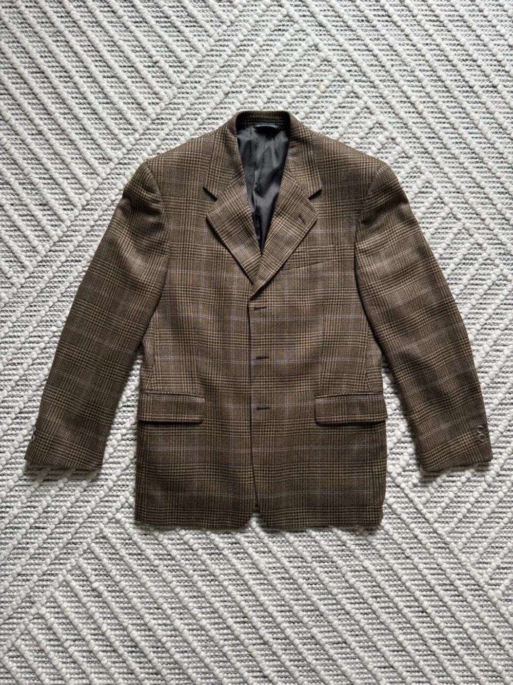 Jack Victor Wool Glen Plaid Tweed Sport Coat Brown 38R 40R Harry Rosen Canada - Picture 1 of 8